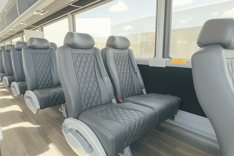 interior of Cape Coral Shuttle Bus Rentals charter bus